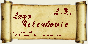 Lazo Milenković vizit kartica
